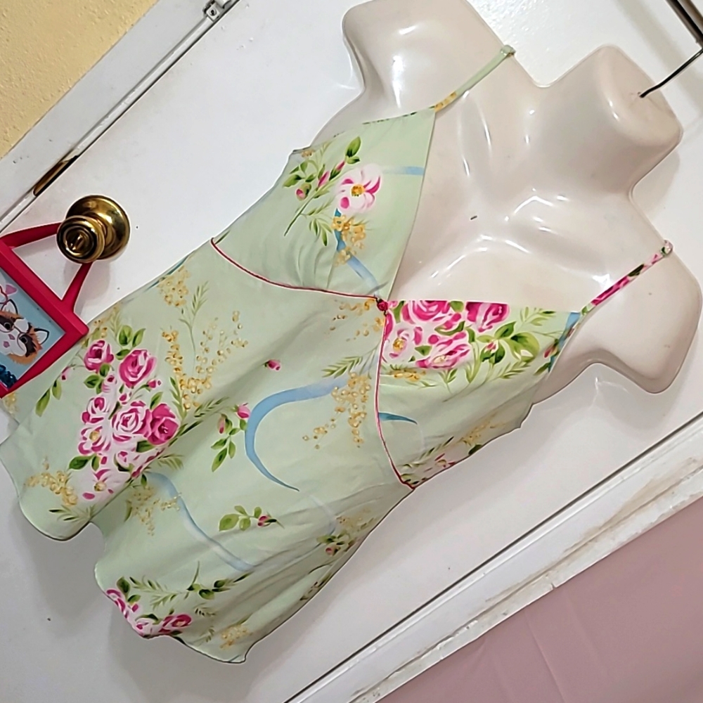 Oscar de la renta cami top v neck floral all over print